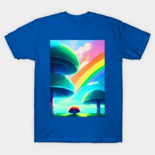 SURREAL RAINBOW AND MUSHROOMS T-Shirt